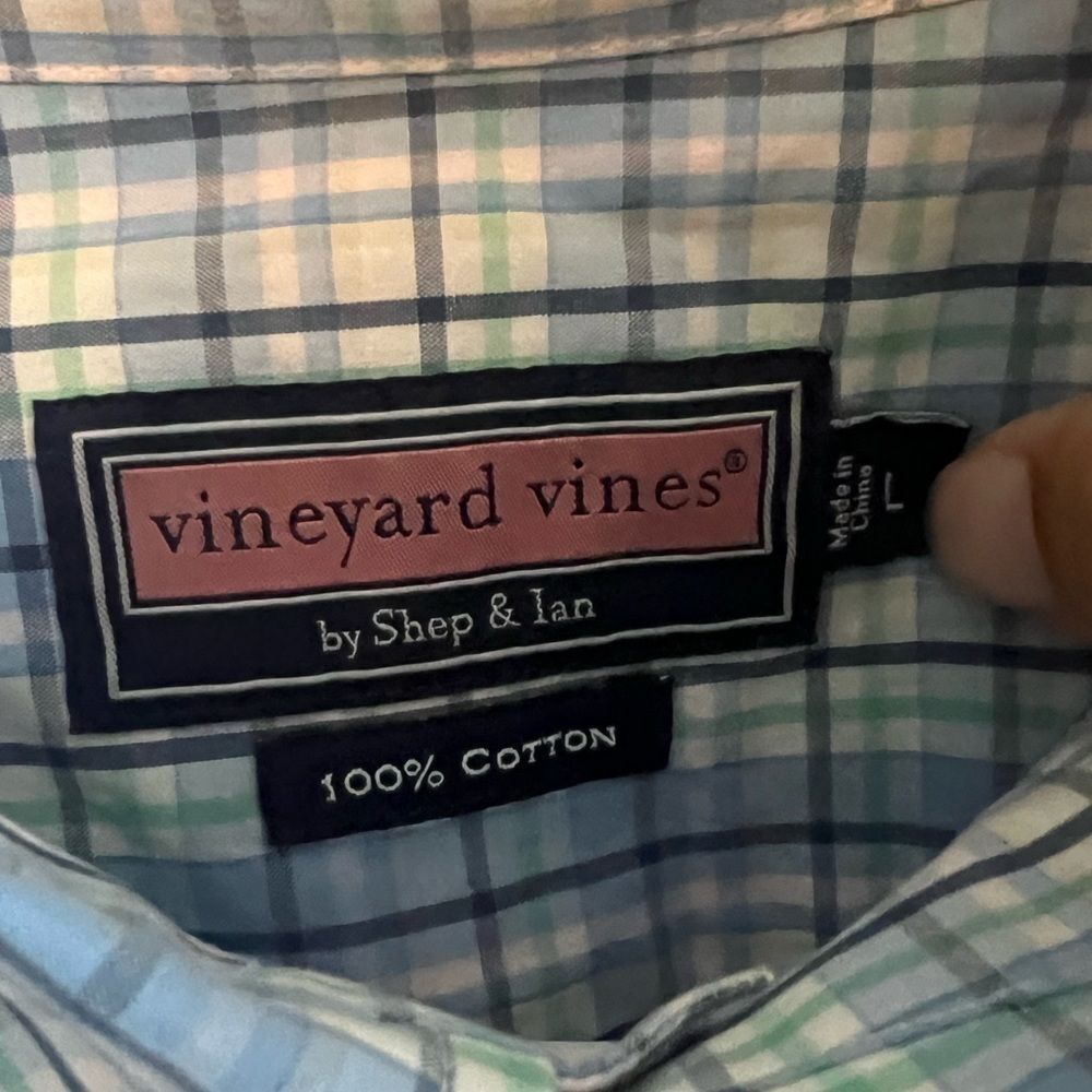 Vineyard Vines Mens L 100% Cotton Long‎ Sleeve Button Down Shirt - Picture 3 of 3
